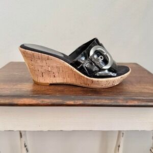 Nine West black patent leather mule size 5.5